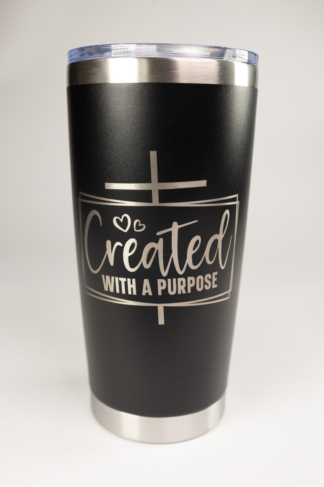 Created With A Purpose Cross 20 oz Engraved Tumbler