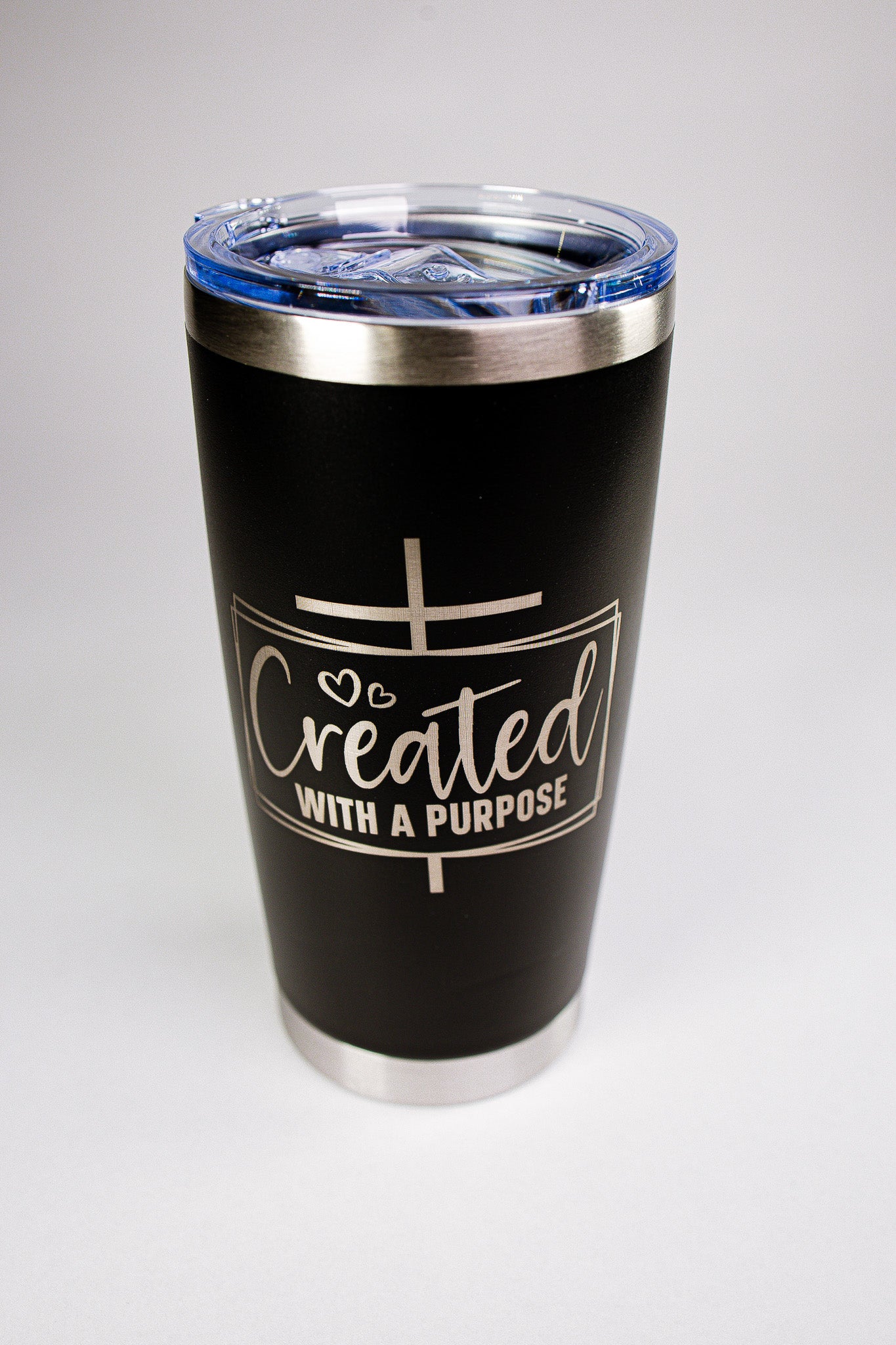 Created With A Purpose Cross 20 oz Engraved Tumbler