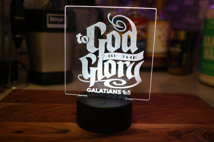 To God Be the Glory LED Acrylic Sign