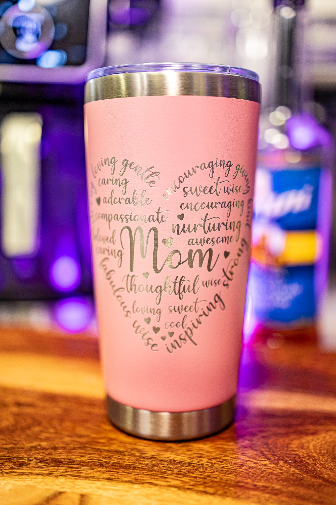 Mom Heart 20 oz Engraved Tumbler